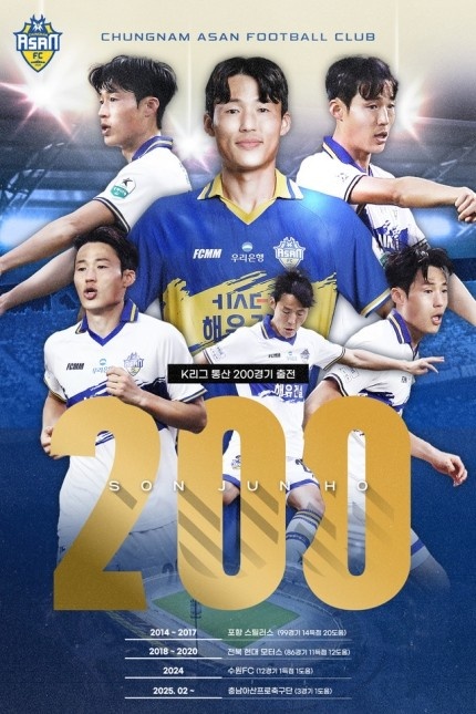  孫準浩完成K聯(lián)賽200場里程碑，貢獻26球34助