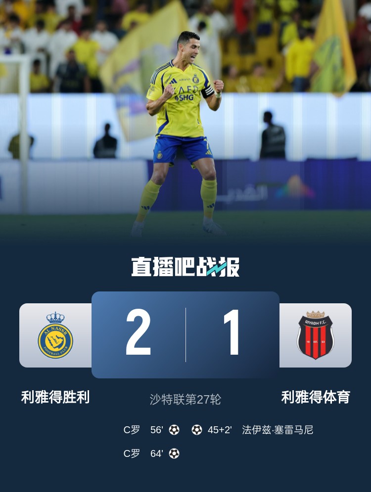  利雅得勝利達成沙特職業(yè)聯(lián)賽900球里程碑，僅少于新月